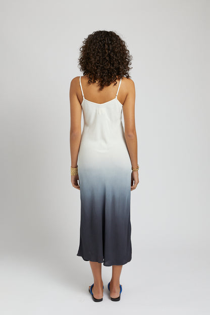 MIDI SLIP DRESS - CHARCOAL FADE