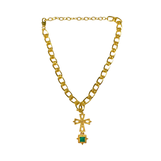 EVITA NECKLACE - GREEN ONYX