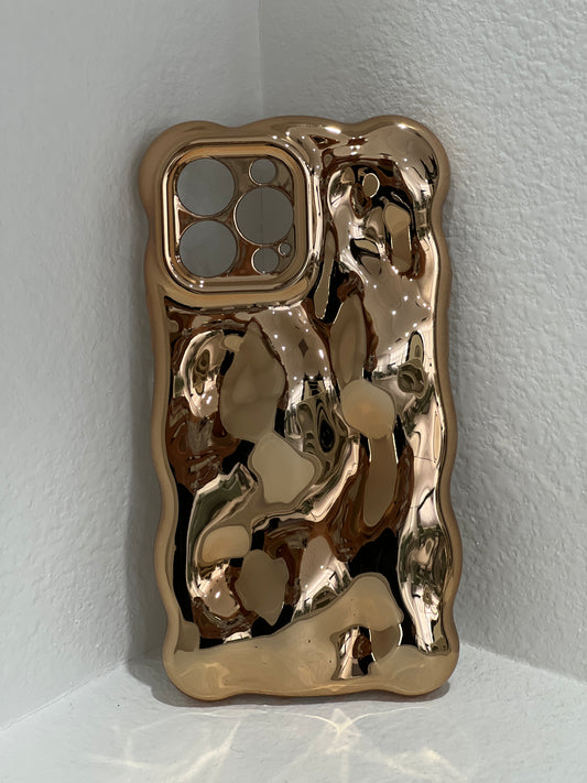 Bubble Chrome iPhone Case - GOLD