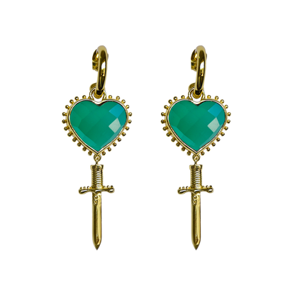 JULIET EARRINGS - GREEN ONYX