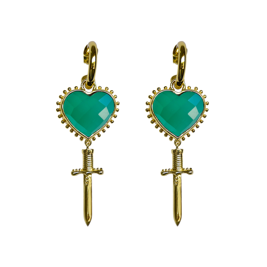 JULIET EARRINGS - GREEN ONYX