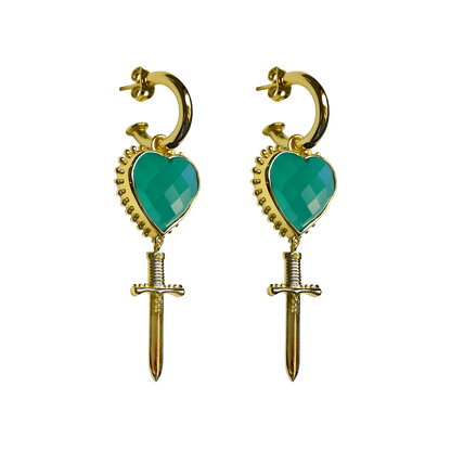 JULIET EARRINGS - GREEN ONYX