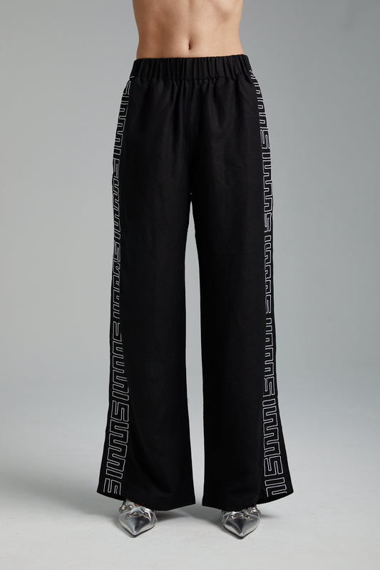 LINEN PANTS - BLACK