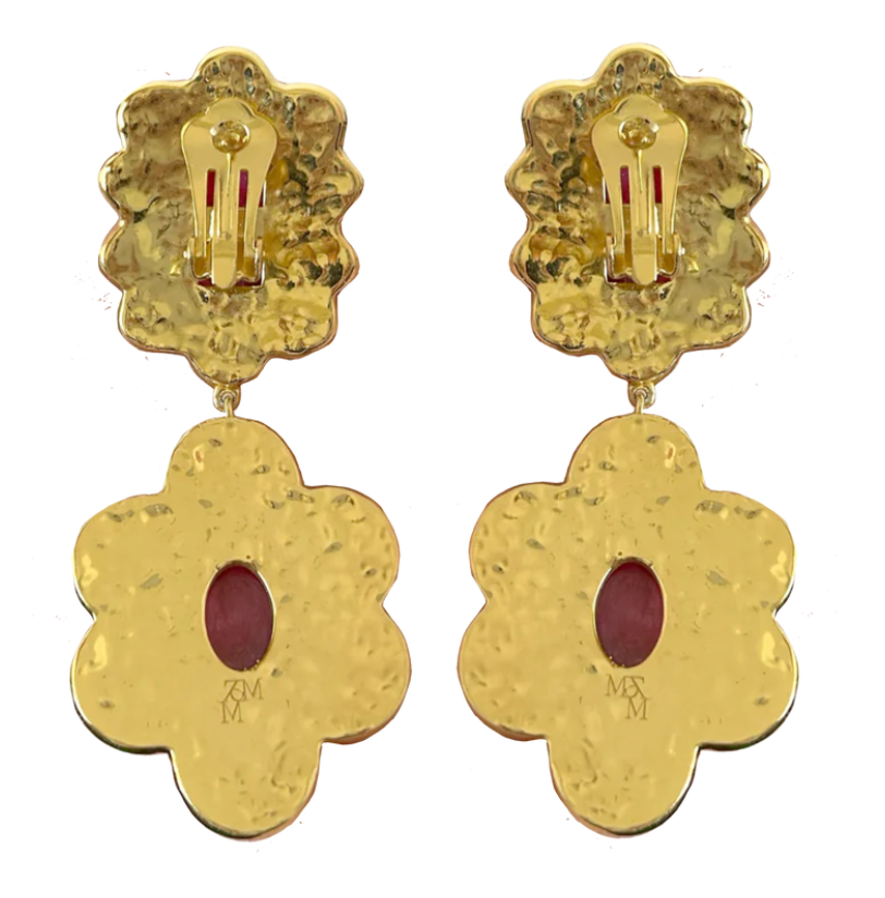 ANIQUA EARRINGS - RUBY QUARTZ / ENAMEL