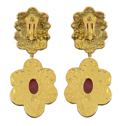 ANIQUA EARRINGS - RUBY QUARTZ / ENAMEL