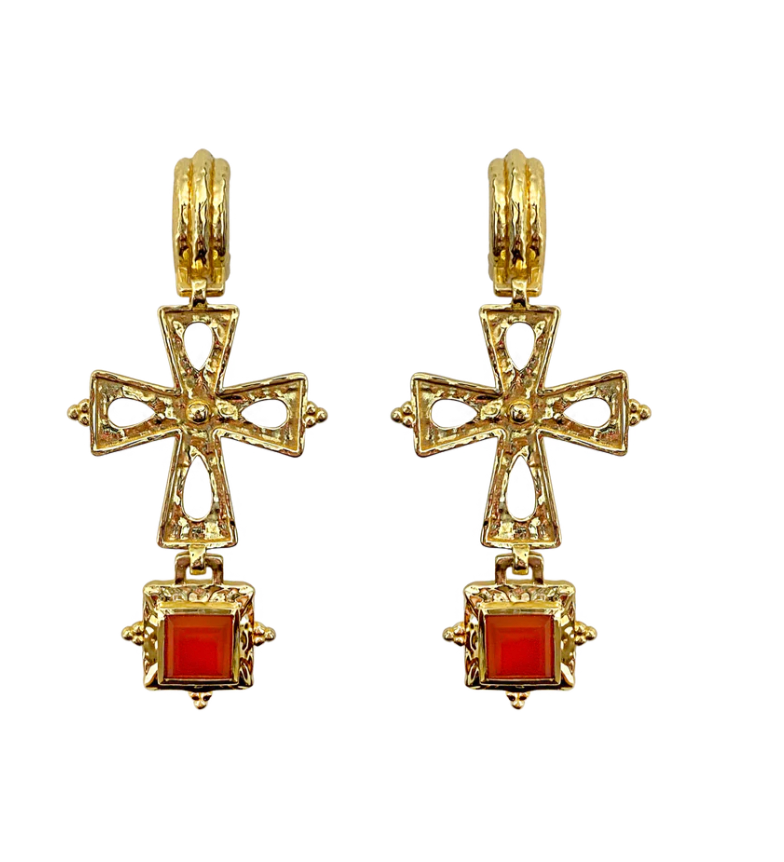 MARIA EARRINGS - RED ONYX