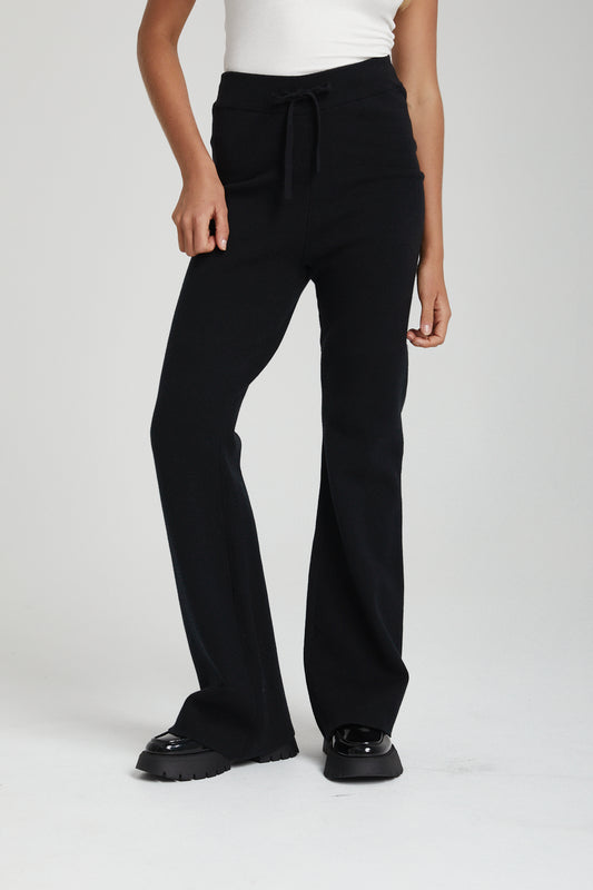 KNIT FLARES - BLACK