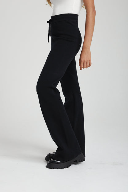 KNIT FLARES - BLACK