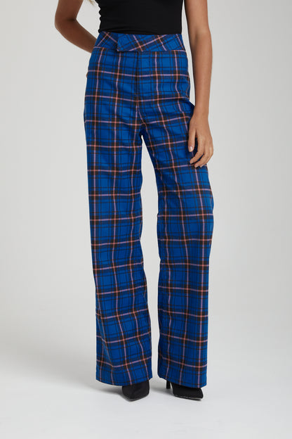 TIPPI HIGH WAISTED PANTS - ELECTRIC PLAID