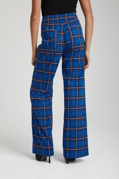 TIPPI HIGH WAISTED PANTS - ELECTRIC PLAID