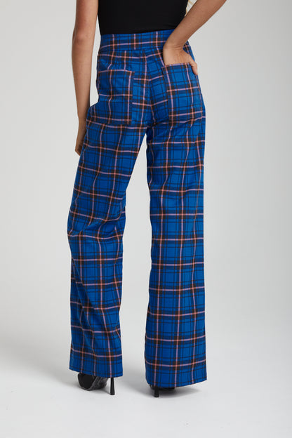 TIPPI HIGH WAISTED PANTS - ELECTRIC PLAID